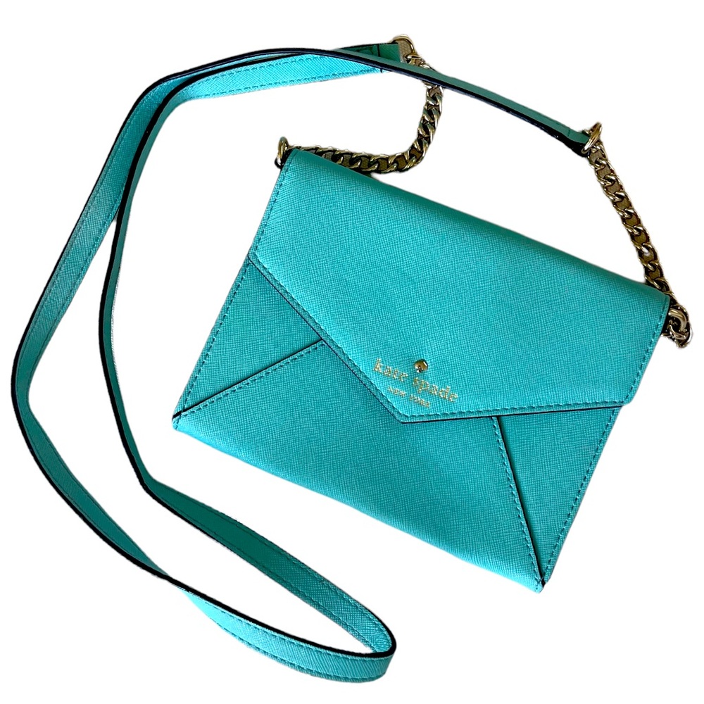 Kate Spade ♠️ Saffiano Woc Teal Leather Cross Body Bag
